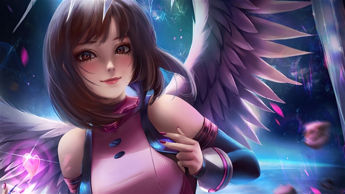 Ochaco Uraraka from My Hero Academia with Wings 4K