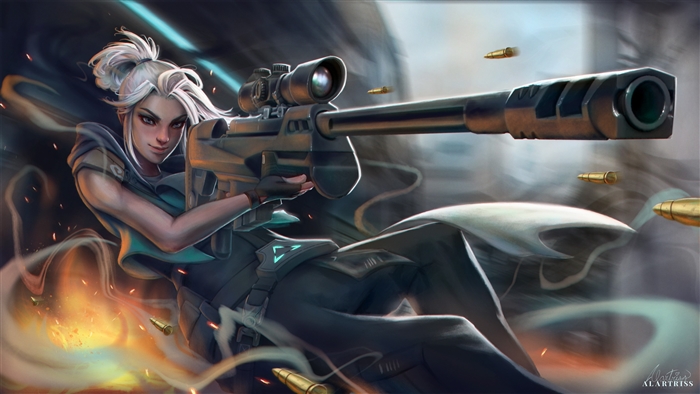 Jett Sniper Action Scene from Valorant 4K