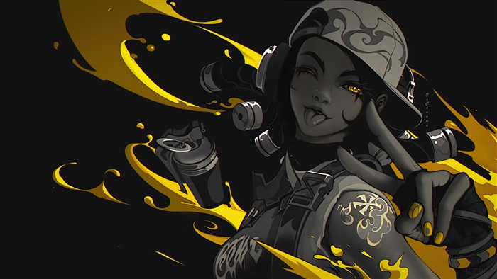 Raze from Valorant with Dynamic Yellow Paint 4K