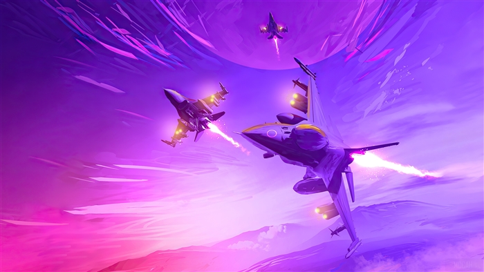 4K Digital Art of Jet Fighter Aircraft in Flight