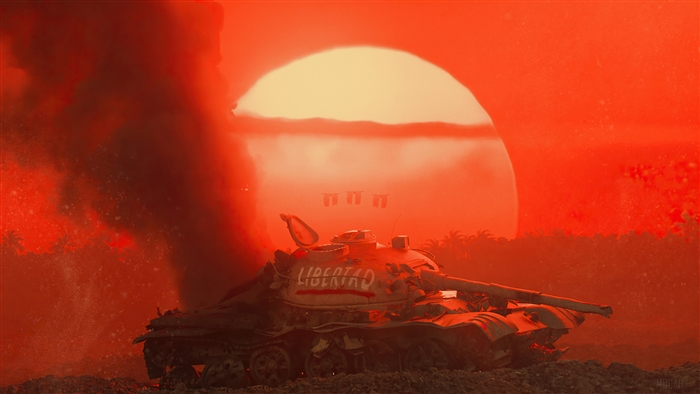Far Cry 6 Tank with Dramatic Sunset 4K