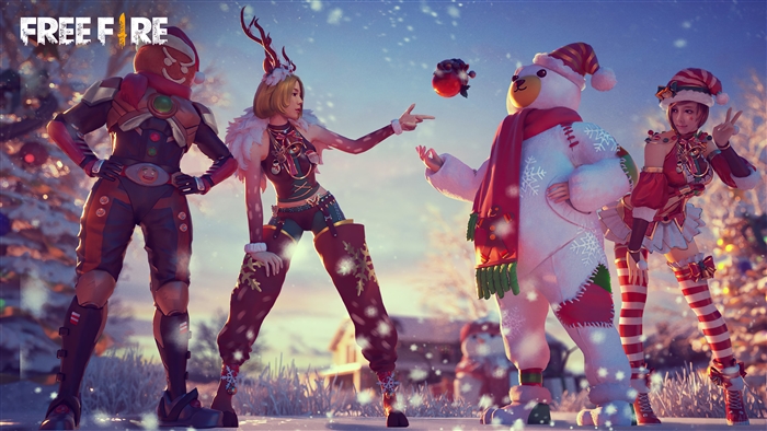 Garena Free Fire Characters in Winterland 4K