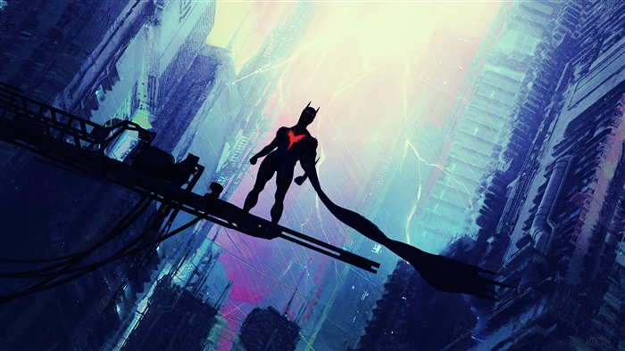 Batman Beyond in a futuristic Gotham City 4K