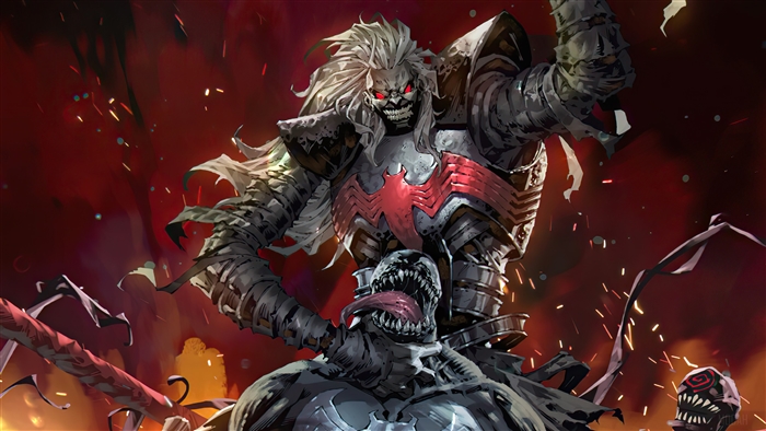 Knull Gripping Venom in Dark Marvel 4K Art