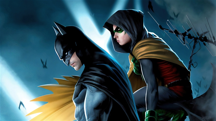 Batman and Robin in Dark Night 4k