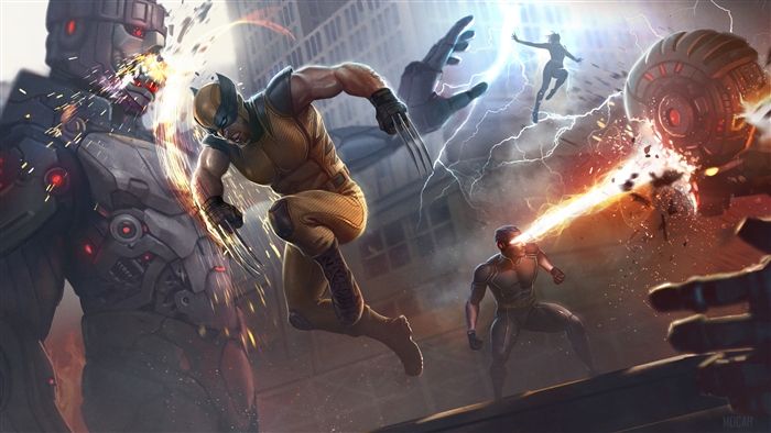 X-Men vs. Sentinel in Marvel Comics 4K