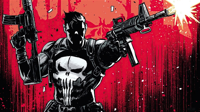 The Punisher from Marvel Comics with Rifles