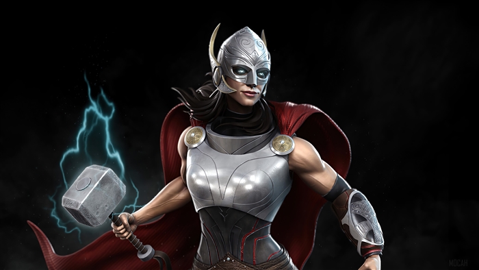 Jane Foster as Lady Thor with Mjolnir 4K