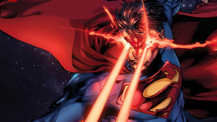 Superman using Heat Vision from DC Comics 4K