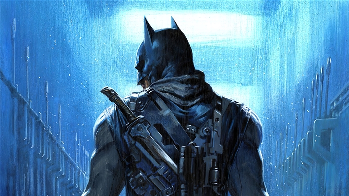 The Grim Knight from DC Comics in the rain