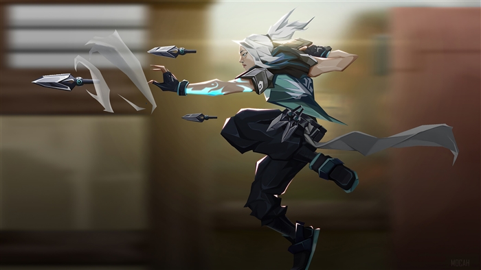 Valorant Jett Throwing Daggers 4K
