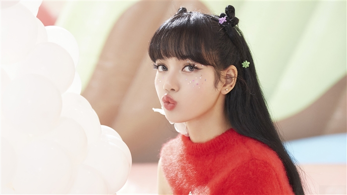 Lalisa Manoban from BLACKPINK in Red Outfit 4K