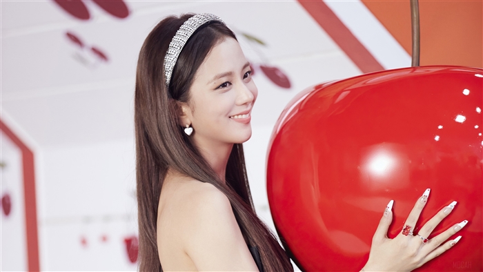 Jisoo from BLACKPINK with Giant Red Balloon 4k