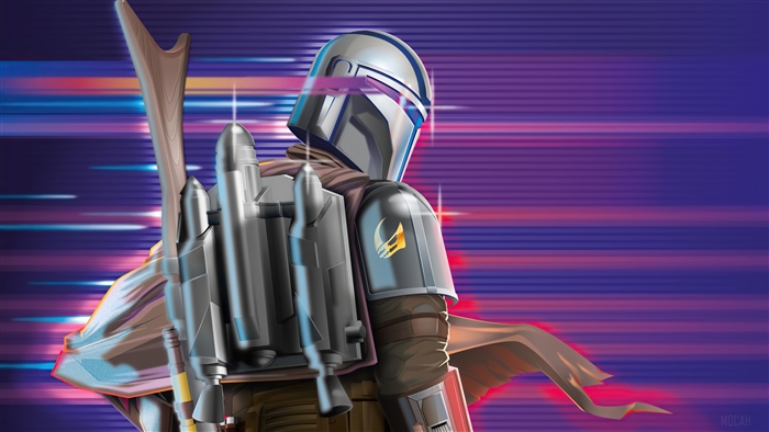 The Mandalorian Synthwave Art 4K