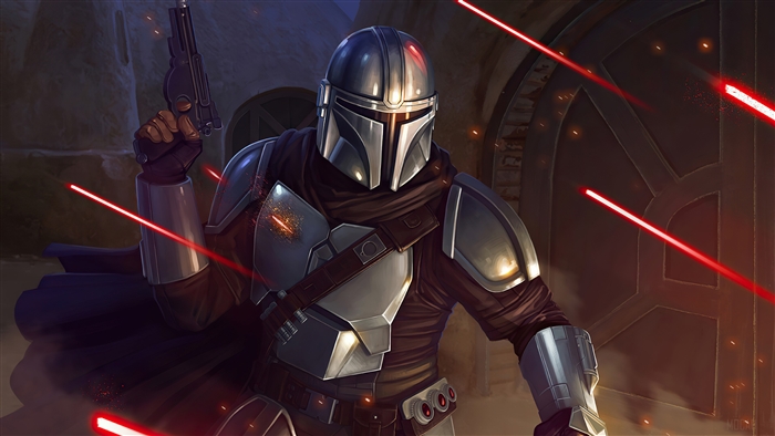 The Mandalorian with Blaster in 4K