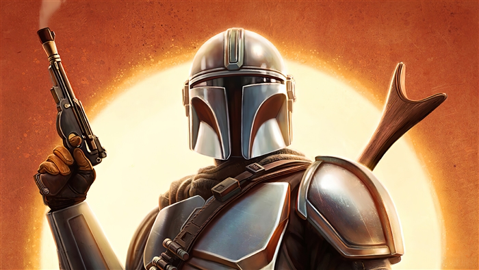 The Mandalorian with Blaster 4k