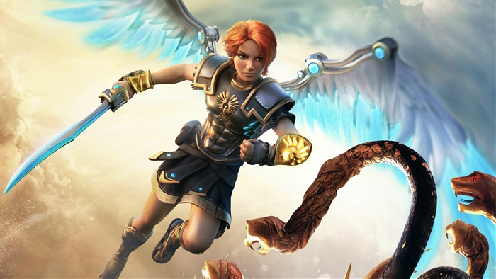 Fenyx from Immortals Fenyx Rising fighting snakes