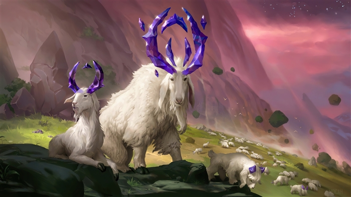Mountain Goats with Crystal Horns in Legends of Runeterra 4K
