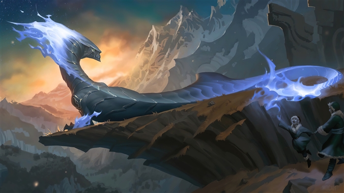 Whiteflame Protector Dragon from Legends of Runeterra 4K