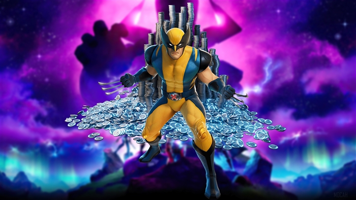 Fortnite Wolverine with Pile of V Bucks 4K