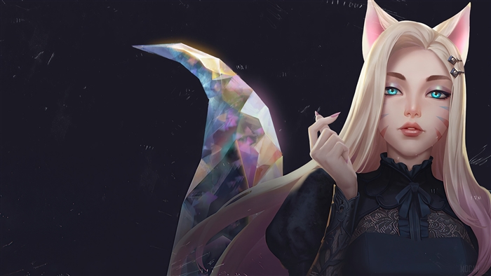 KDA Ahri from League of Legends with Crystal Tail 4K