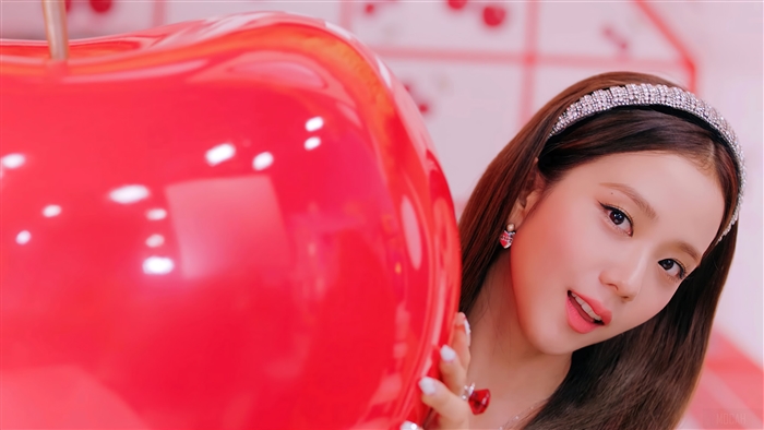 Jisoo from BLACKPINK with Giant Red Cherry 4K