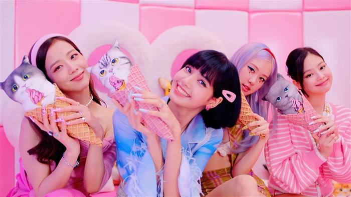 BLACKPINK Ice Cream 4K Colorful Group Portrait