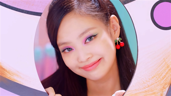 Jennie from BLACKPINK with cherry earrings