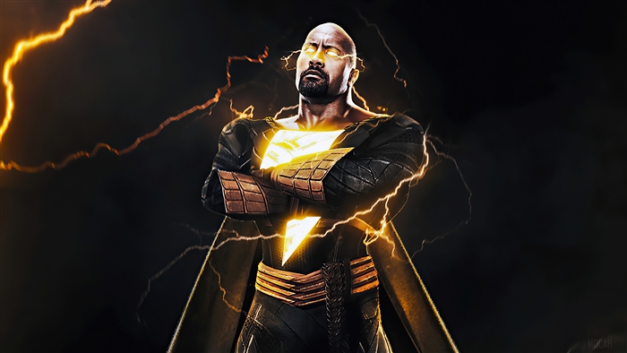 Black Adam Glowing Lightning 4K Artwork