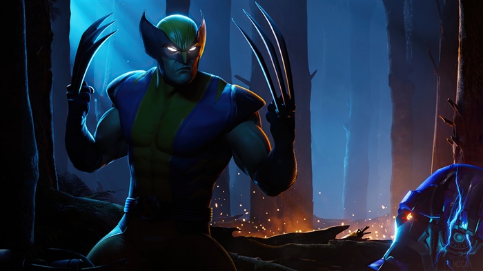 Wolverine in Fortnite 4K Battle Scene