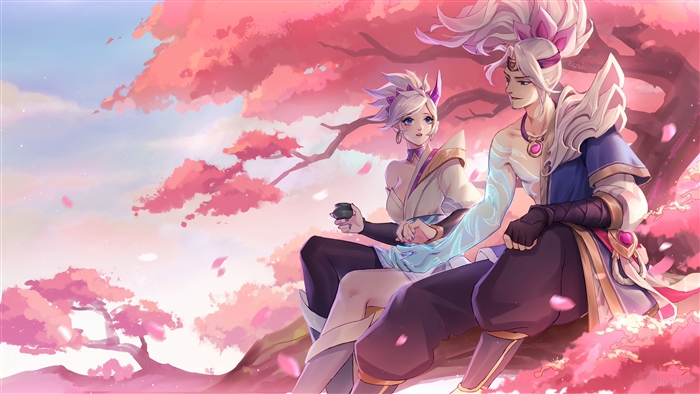 Spirit Blossom Yasuo and Riven from League of Legends 4K