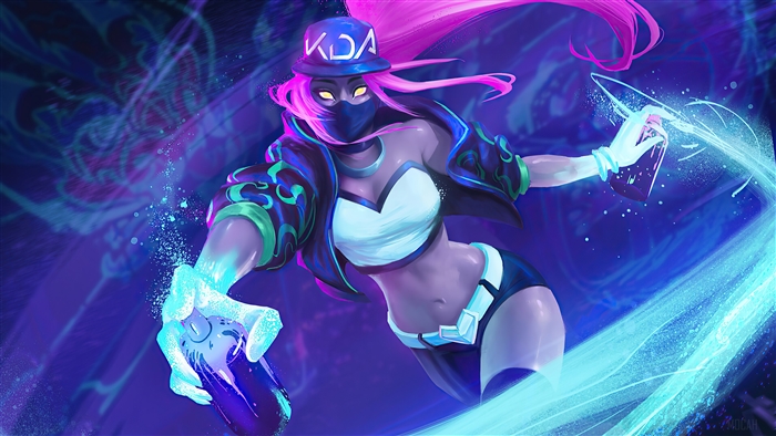 KDA Akali Neon League of Legends 4K