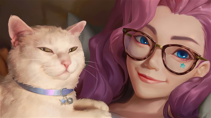 Seraphine from League of Legends with her cat