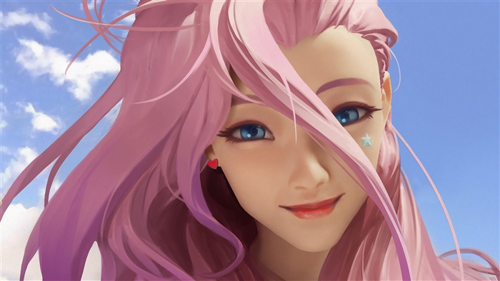 Seraphine from League of Legends with Pink Hair 4K