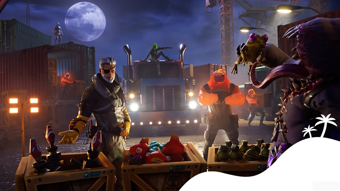 Fortnite characters with a monster and a truck