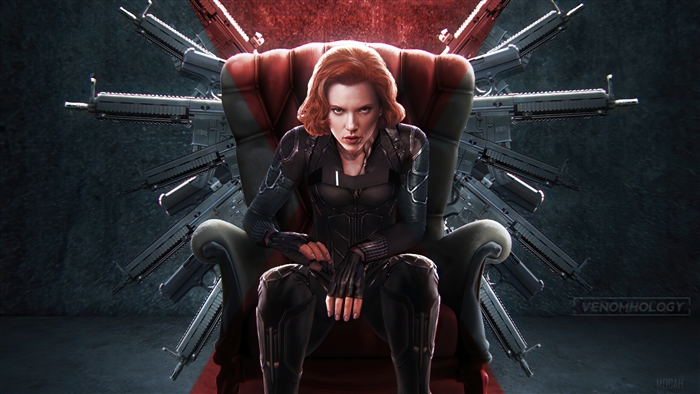 Black Widow Natasha Romanoff Intense 4K Action Pose