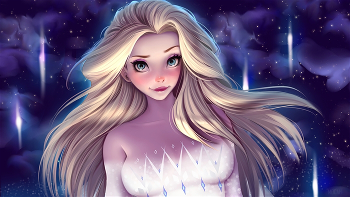 Elsa from Frozen 2 in Magical Night 4K