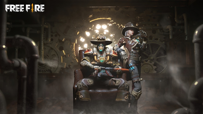 Free Fire characters in steampunk outfits