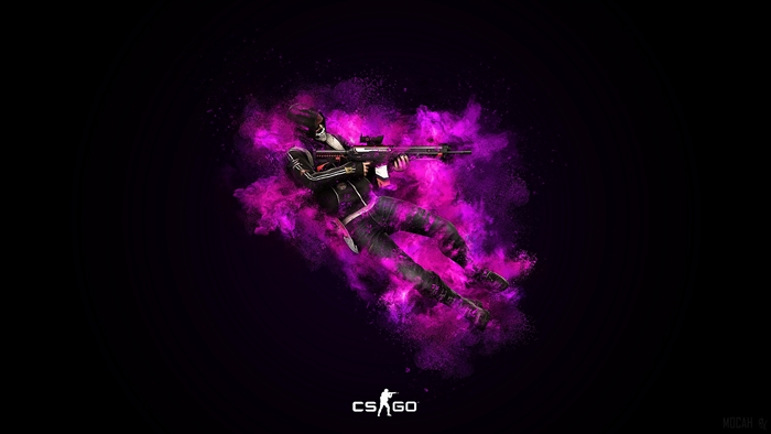 Terrorist from Counter-Strike: Global Offensive with purple smoke