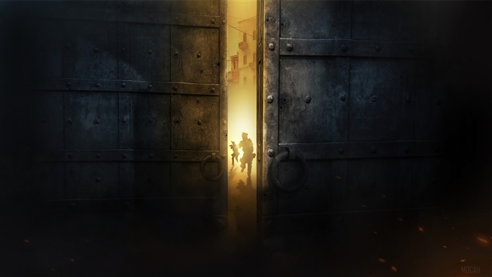 Counter-Strike: Global Offensive two soldiers entering a city