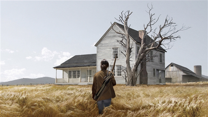 Ellie Approaching a Lone Farmhouse in The Last of Us Part II 4K