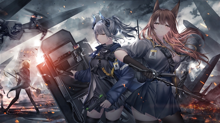 Arknights Franka and Liskarm in Battle 4K