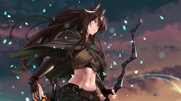 Anime girl with bow and arrow from Arknights 4K