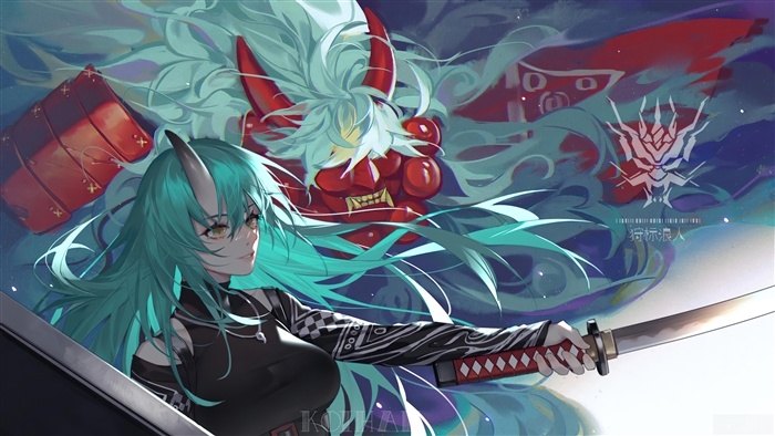 Hoshiguma from Arknights with Katana