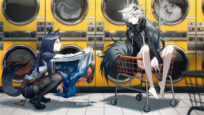 Arknights Texas and Lappland in Laundry Room 4K