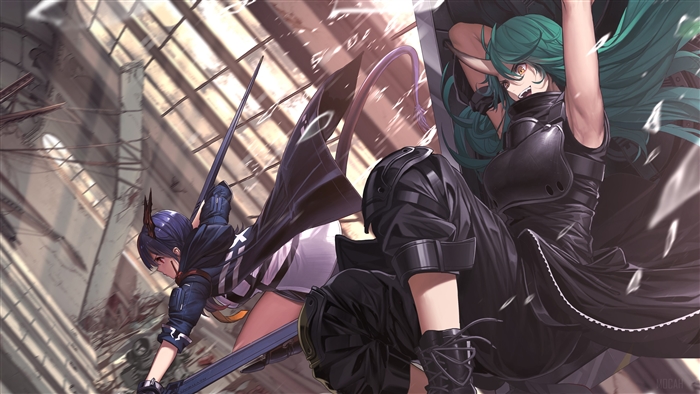 Arknights Chen and Hoshiguma Action 4K