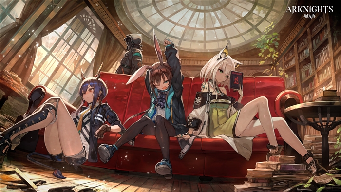Arknights Characters Amiya, Chen, and Kaltsit 4K