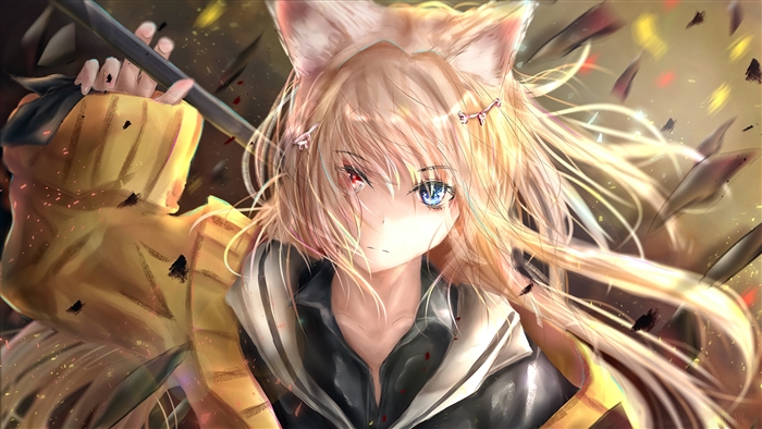 Nightmare from Arknights with Heterochromatic Eyes 4K