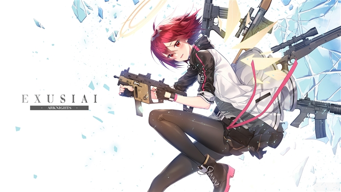 Exusiai from Arknights with Rifles 4K Art