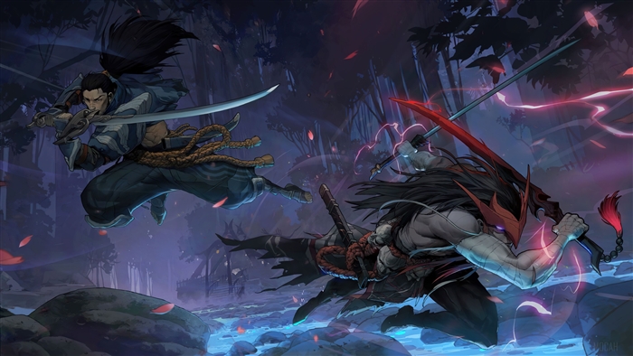 Yone and Yasuo Duel in League of Legends 4K